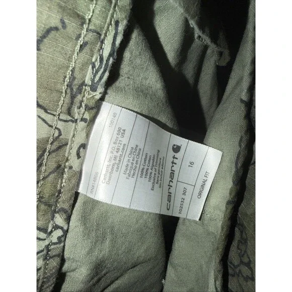 CARHARTT El Paso Size 16 Waist (Camo/Floral Graphic Women's Shorts 100% Cotton - Picture 5 of 5